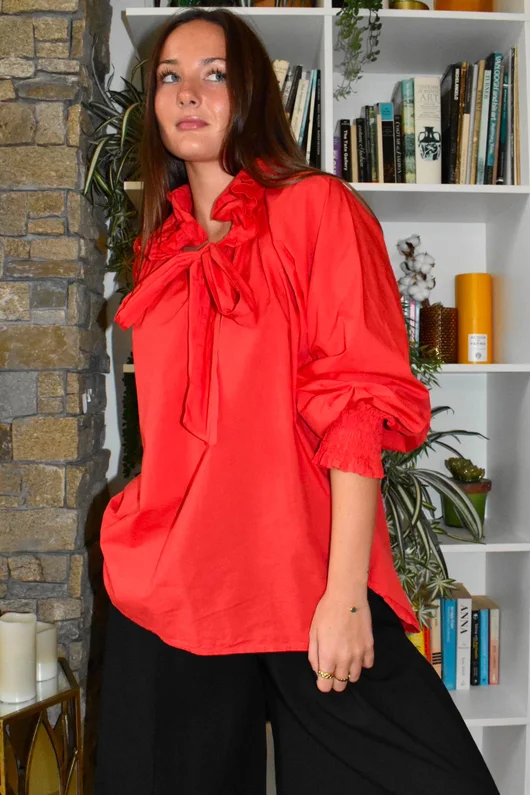 Paloma Tela Poet Blouse Chilli